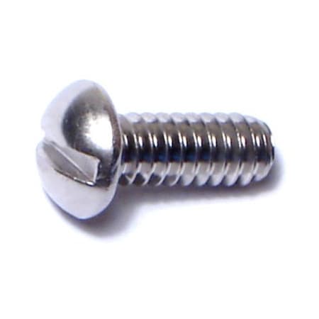 Midwest Fastener #10-24 x 1/2 in Slotted Round Machine Screw, Plain 18-8 Stainless Steel, 20 PK 61226